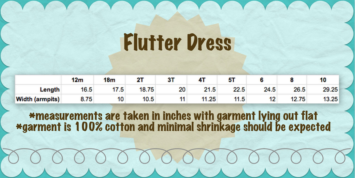 Girl Flutter Sleeve Dress Personalized