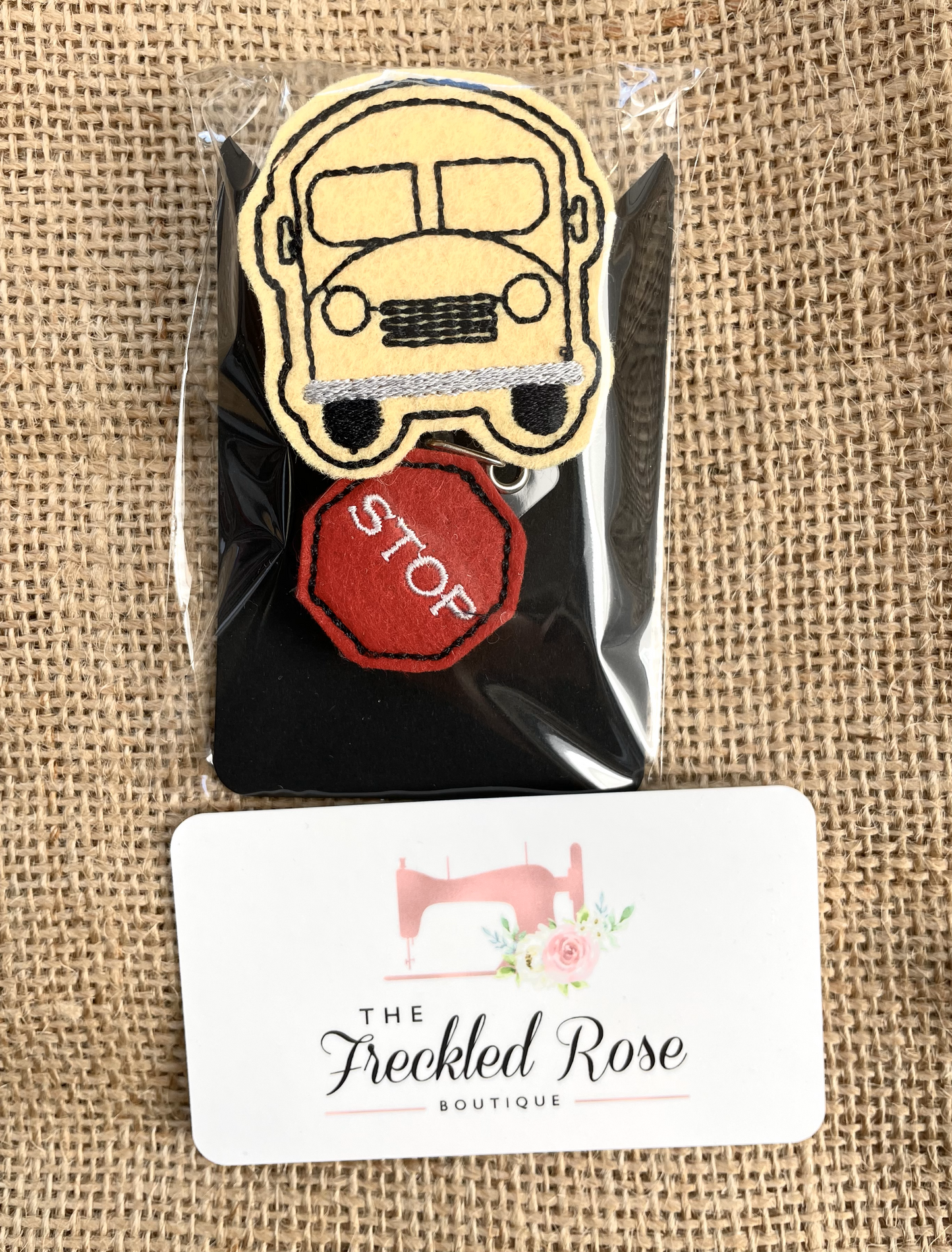 School Bus with Stop Sign Feltie