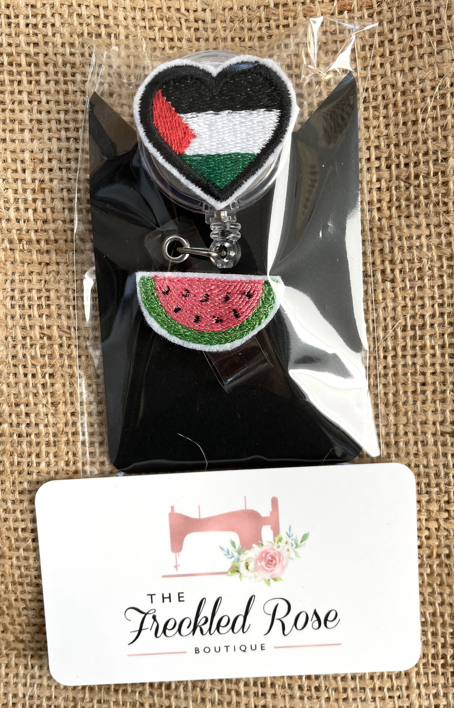 Palestine Heart w/ Watermelon ID clip