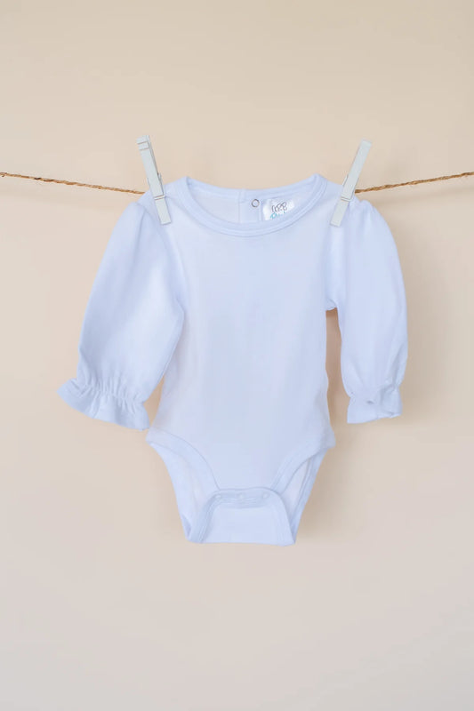 Girl Long Sleeve Ruffle Bodysuit Personalized