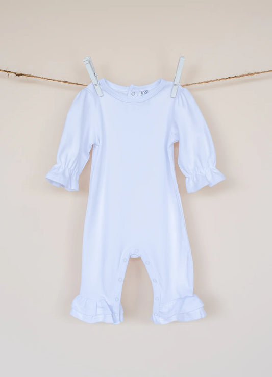 Girl Long Sleeve Ruffle Romper Personalized