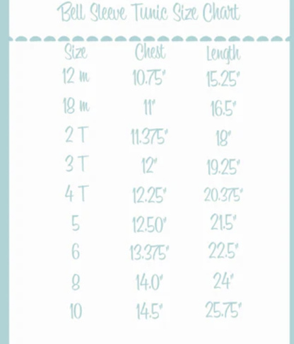 Girl Bell Sleeve Tunic Personalized