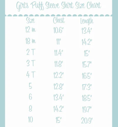 Girl Short Puff Sleeve Shirt Personalized