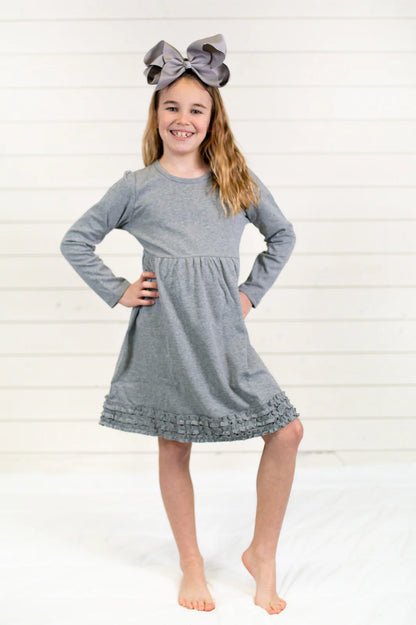 Girl Long Sleeve Ruffle Empire Waist Dress Personalized