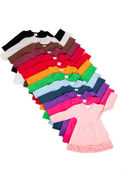 Girl Long Sleeve Ruffle Empire Waist Dress Personalized