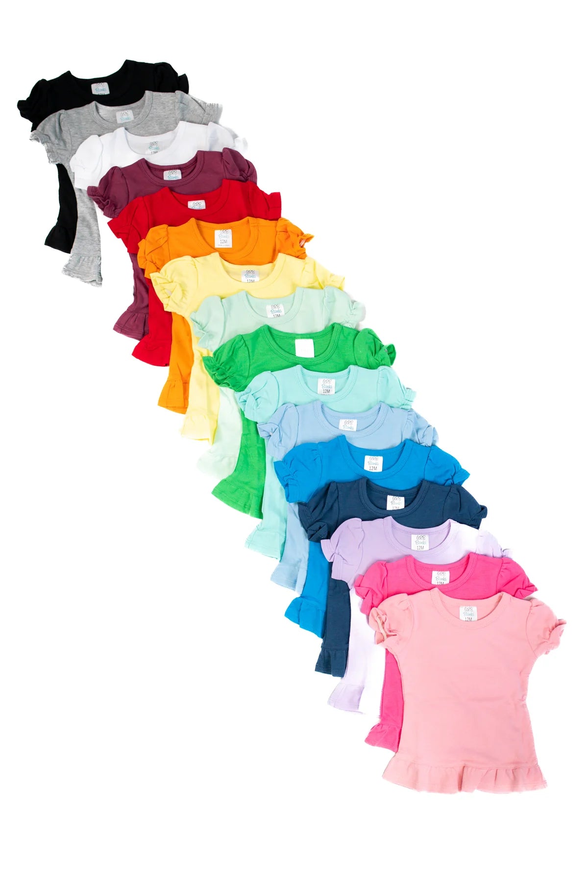 Girl Short Sleeve Ruffle Shirt Personalized