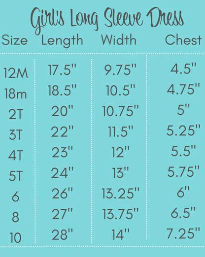 Girl Long Sleeve Ruffle Empire Waist Dress Personalized