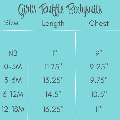Girl Long Sleeve Ruffle Bodysuit Personalized