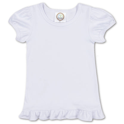 Girl Short Puff Sleeve Ruffle Shirt Personalized