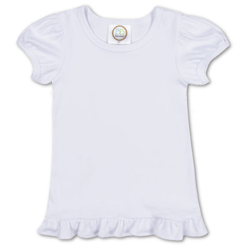 Girl Short Puff Sleeve Ruffle Shirt Personalized